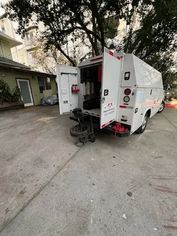 Magnet Plumbing service vehicle on-site for Water Heater Repair in Downtown Fort Lauderdale